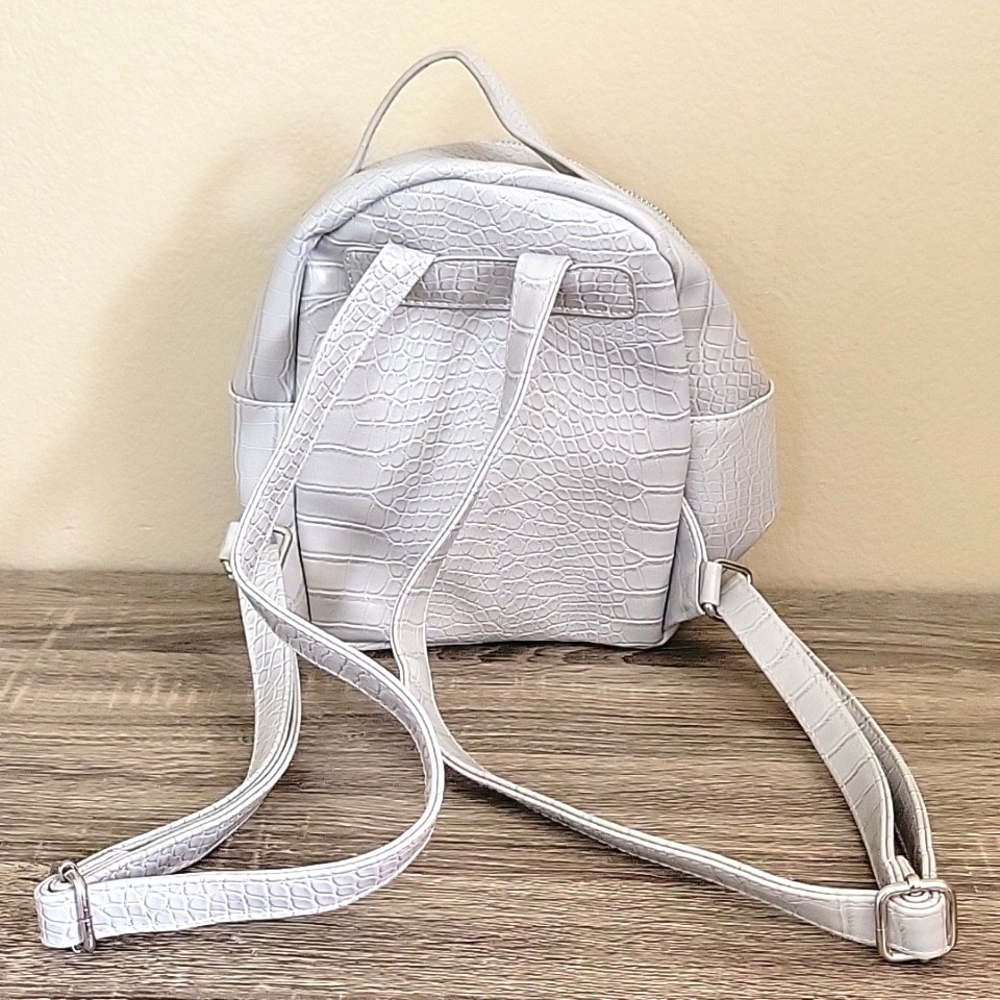 Kensie Gray Snakeskin Mini Backpack — image 4 of 8